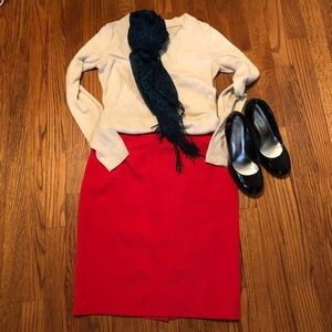 Ann Taylor red pencil skirt